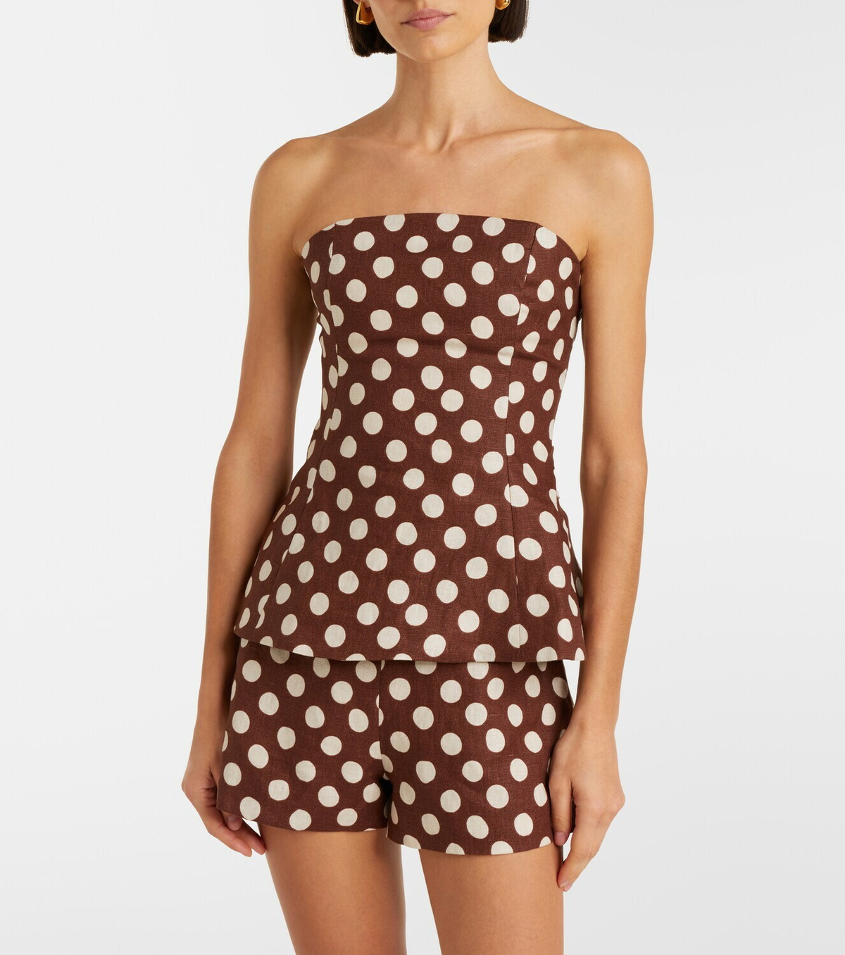 Faithfull Lila polka-dot linen shorts