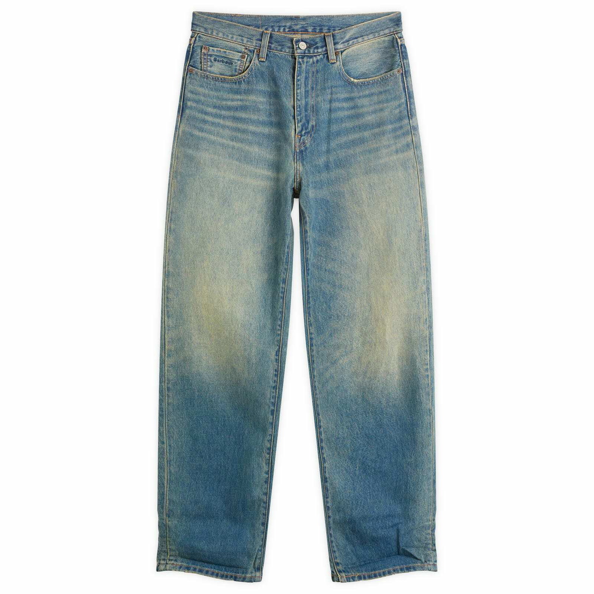Levi's Men's X Barbour 568 Loose Jeans in Dark Worn In Levi's Red