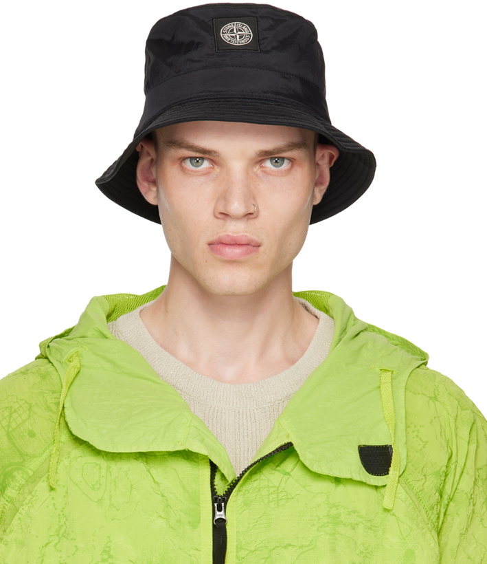 Photo: Stone Island Black Logo Bucket Hat