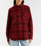 God's True Cashmere Love Tartan cashmere shirt with amethyst