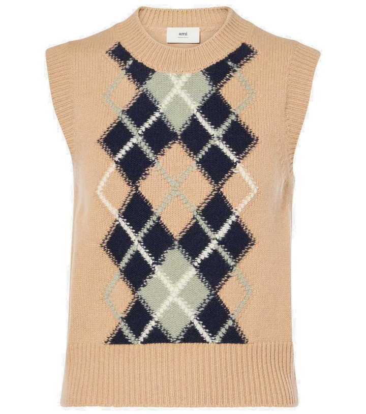 Photo: Ami Paris Argyle wool and cashmere sweater vest