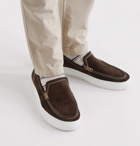 BRIONI - Suede Slip-On Sneakers - Brown