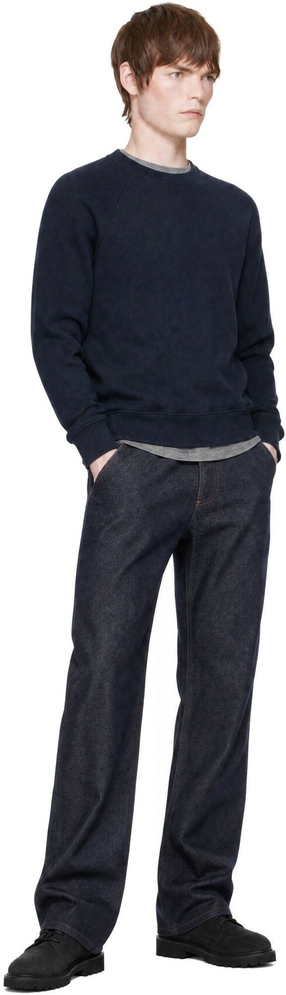 A.P.C. Navy Raglan Sleeves Sweatshirt