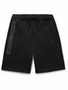 Nike - Straight-Leg Cotton-Blend Tech-Fleece Drawstring Shorts - Black