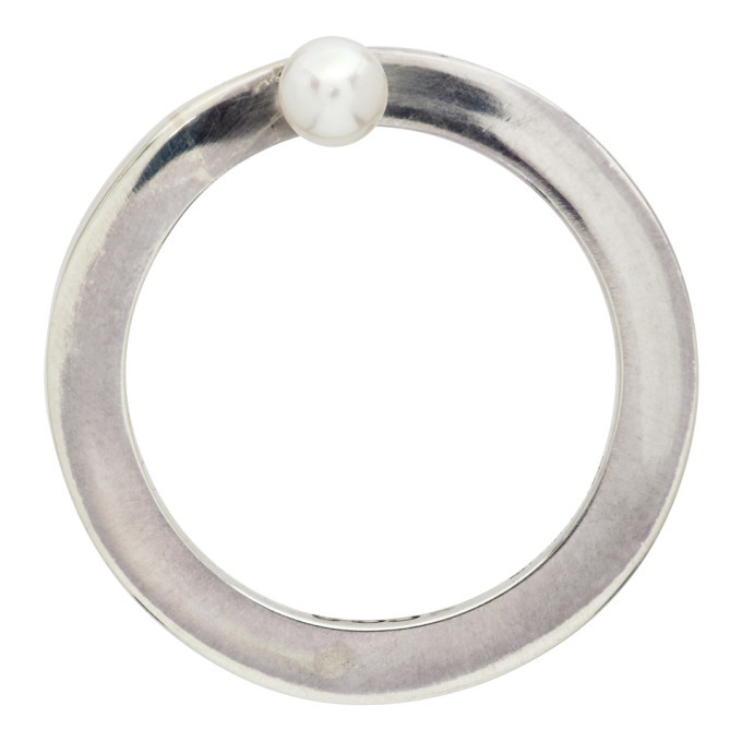 CC STEDING SSENSE Exclusive Silver Pearl Ring