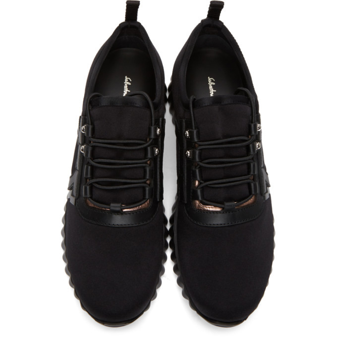 Salvatore Ferragamo Black Wavy Sole Rebekka Sneakers Salvatore Ferragamo