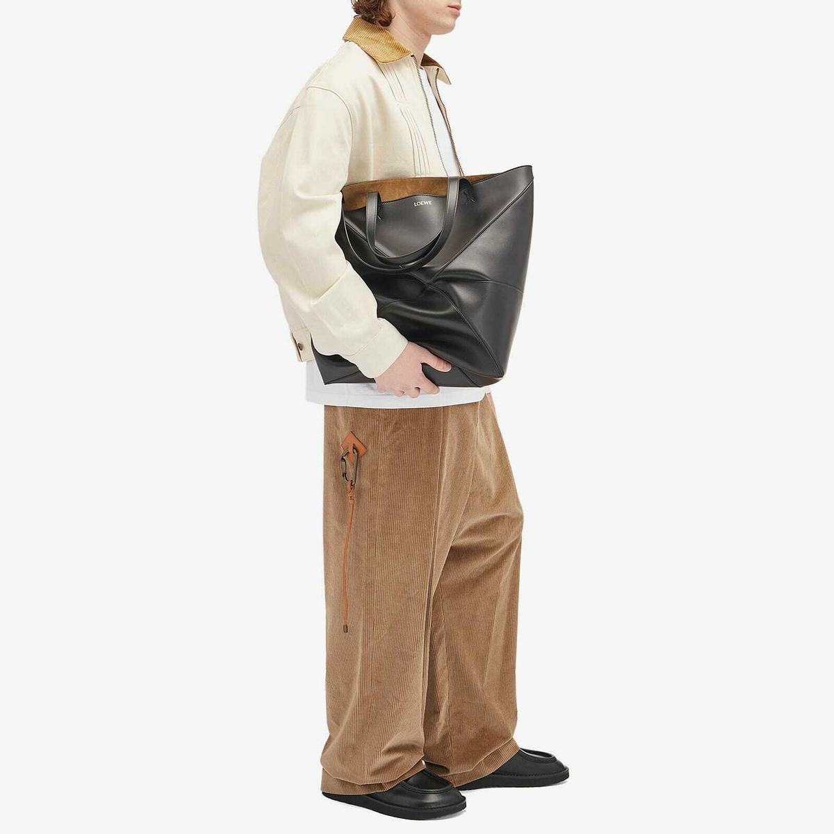 Loewe Men's Puzzle Fold Large Tote Bag in Black Loewe