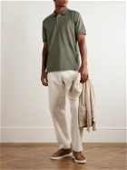 Brioni - Cotton and Silk-Blend Polo Shirt - Green
