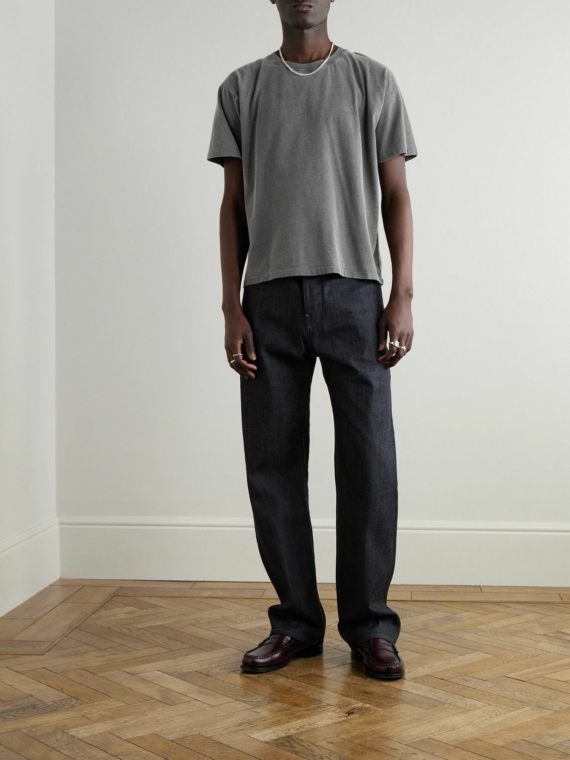 mfpen - New Garment-Dyed Brushed Organic Cotton-Jersey T-Shirt - Gray