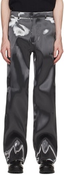 HELIOT EMIL Gray Liquid Metal Trousers