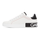 Dolce and Gabbana White and Black Portofino Sneakers