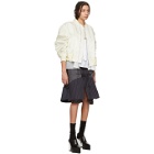 Sacai Navy and Grey Glencheck Stripe Skirt