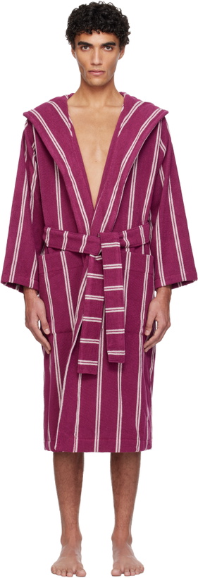 Photo: Tekla Pink Terry Hooded Bathrobe
