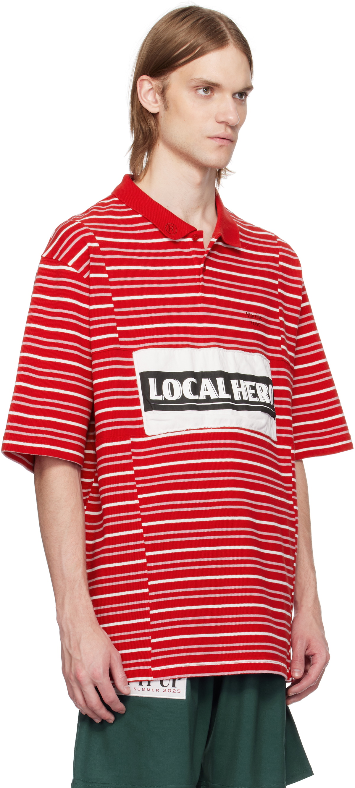 Martine Rose Red Oversized Panelled Polo