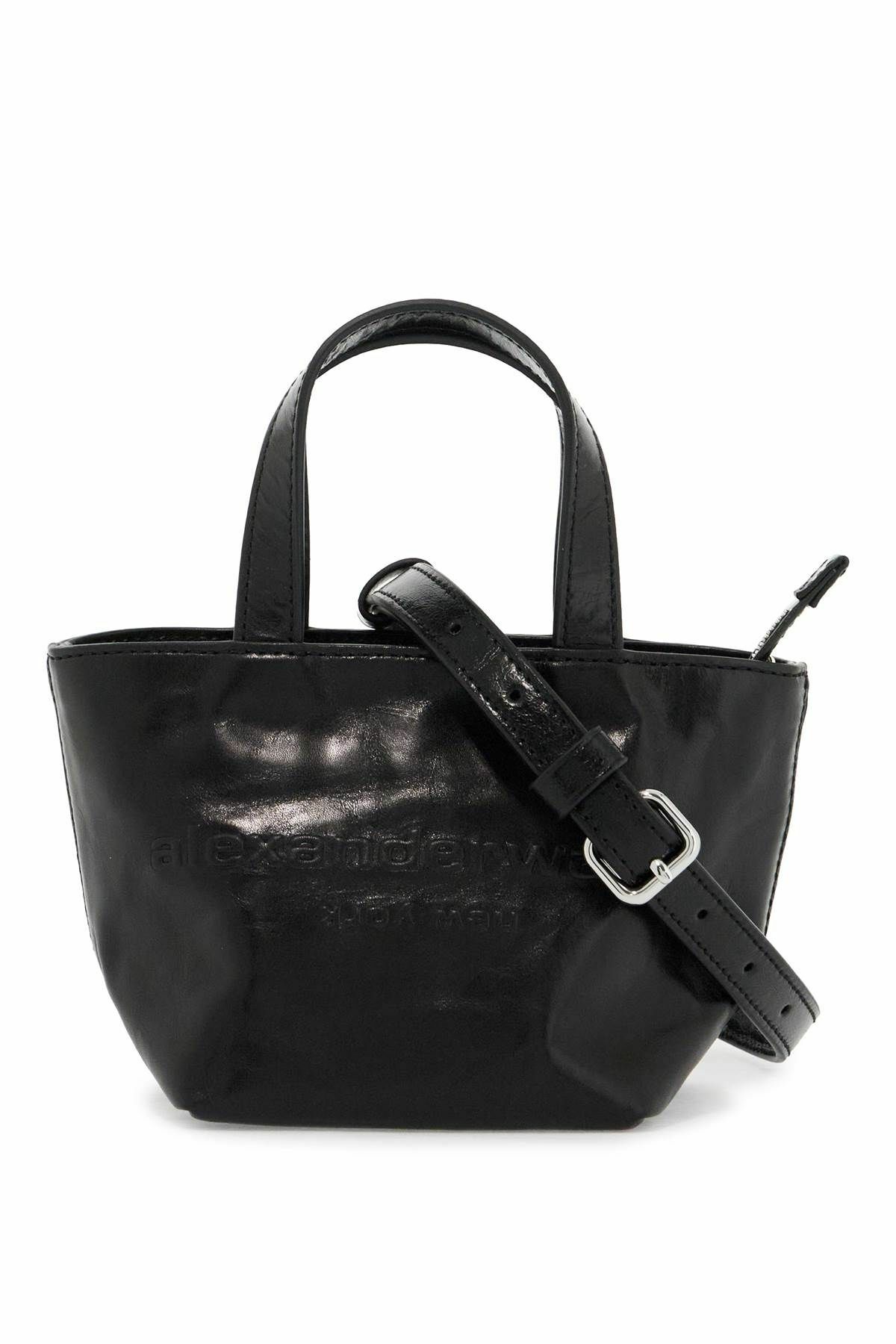 ALEXANDER WANG mini leather tote bag with punch detailing Black