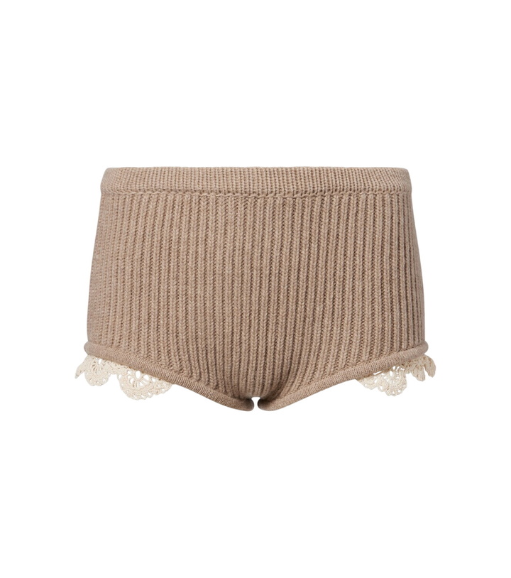 Photo: Magda Butrym Crochet-trimmed cashmere shorts