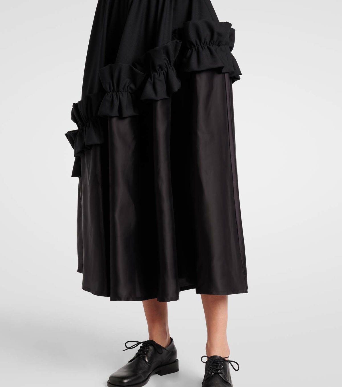 Noir Kei Ninomiya Ruffled wool midi skirt