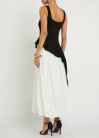 Simkhai Zayla Colour-blocked Crepe Maxi Dress Black