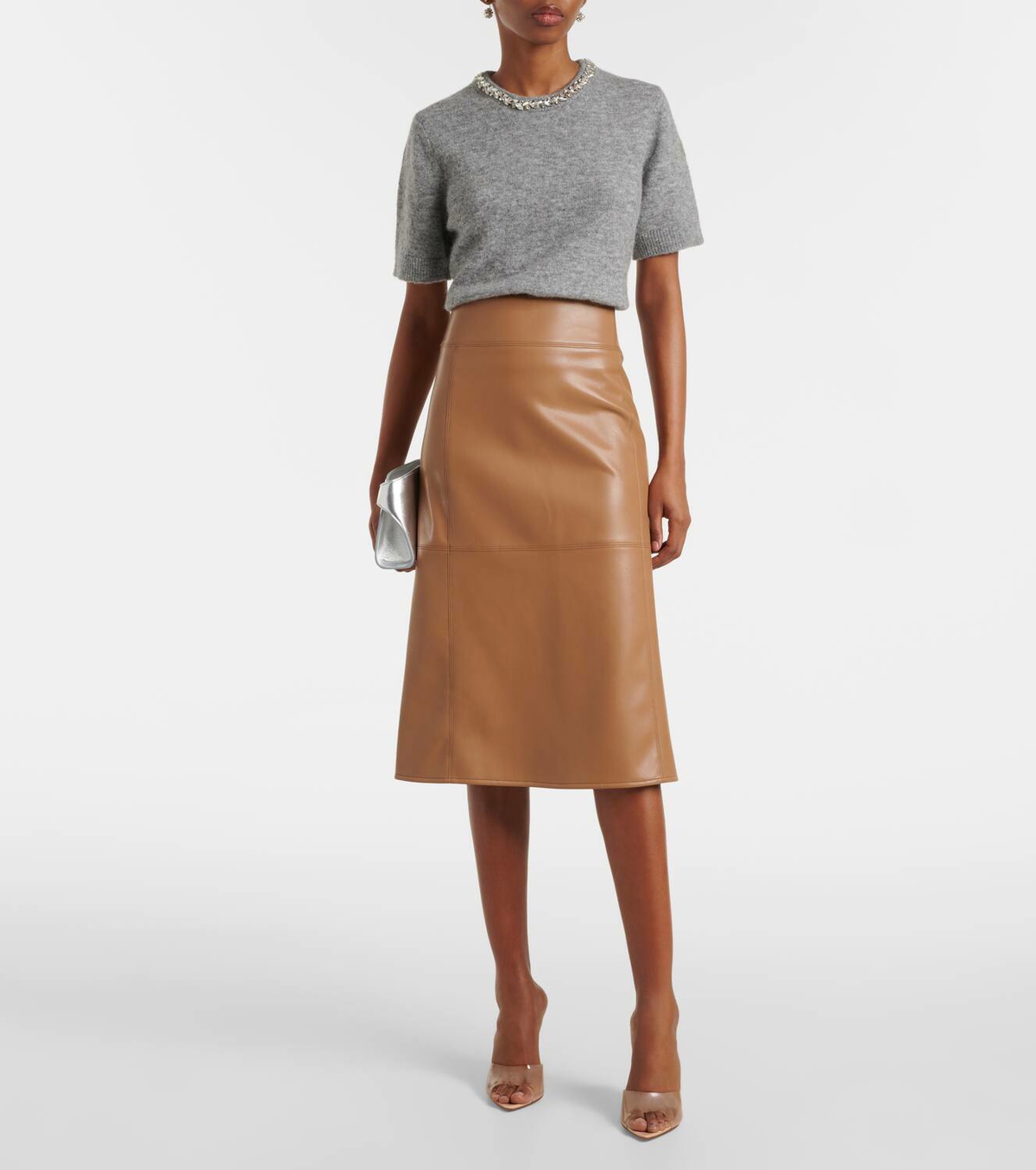 Velvet Layton embellished alpaca and wool-blend top