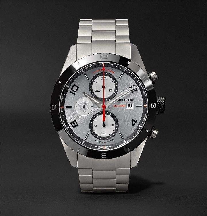 Photo: Montblanc - TimeWalker Chronograph Automatic 43mm Stainless Steel and Ceramic Watch - Men - Silver