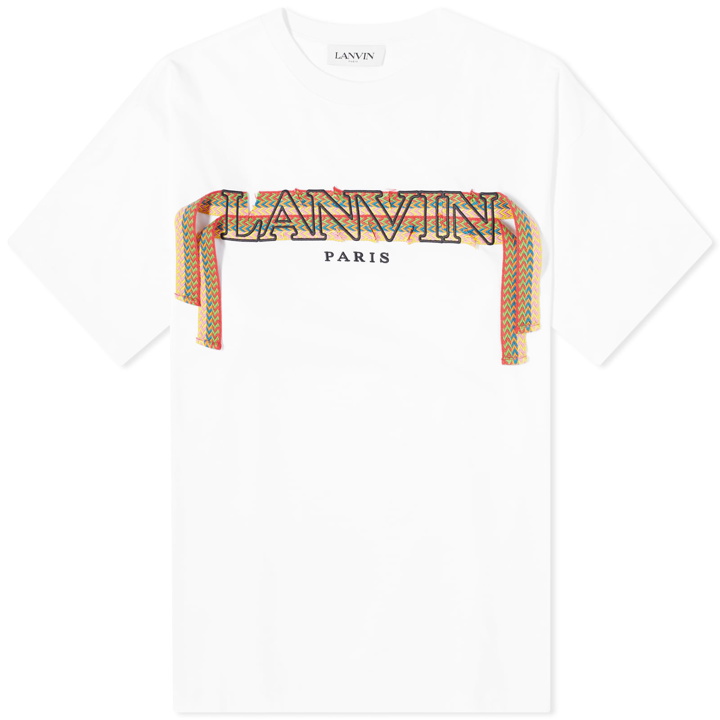 Photo: Lanvin Men's Curb Lace Logo T-Shirt in Optic White