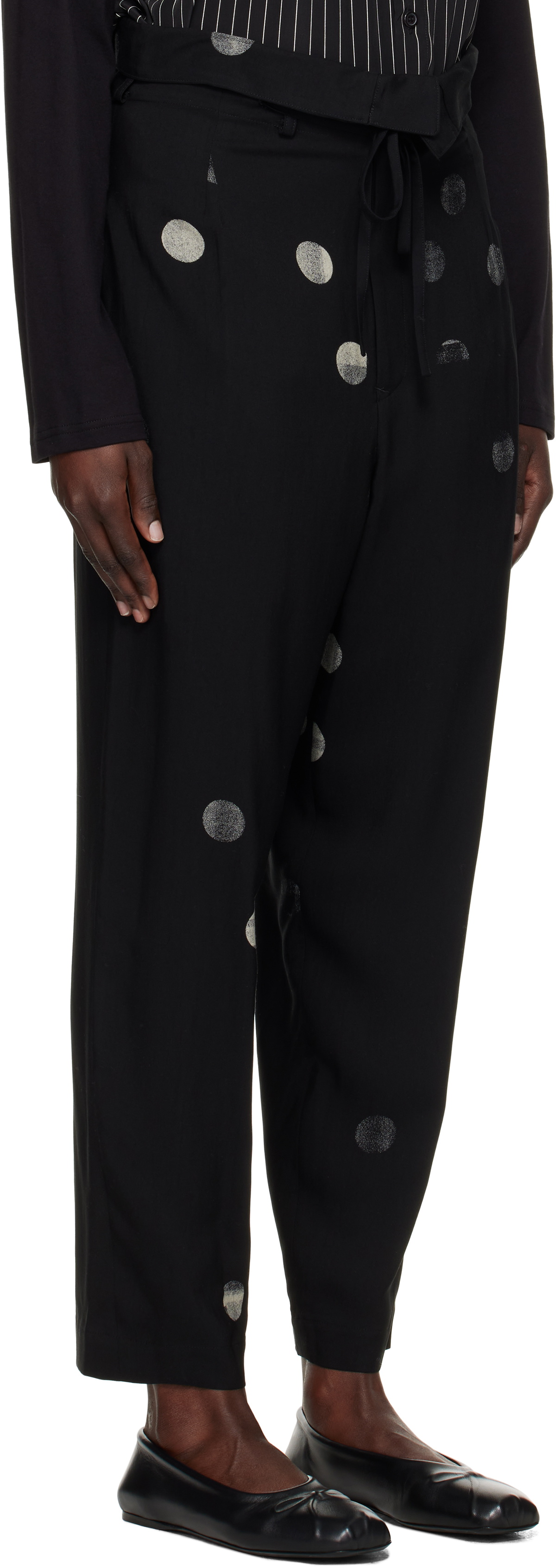 Y's Black U-High Waist Trousers