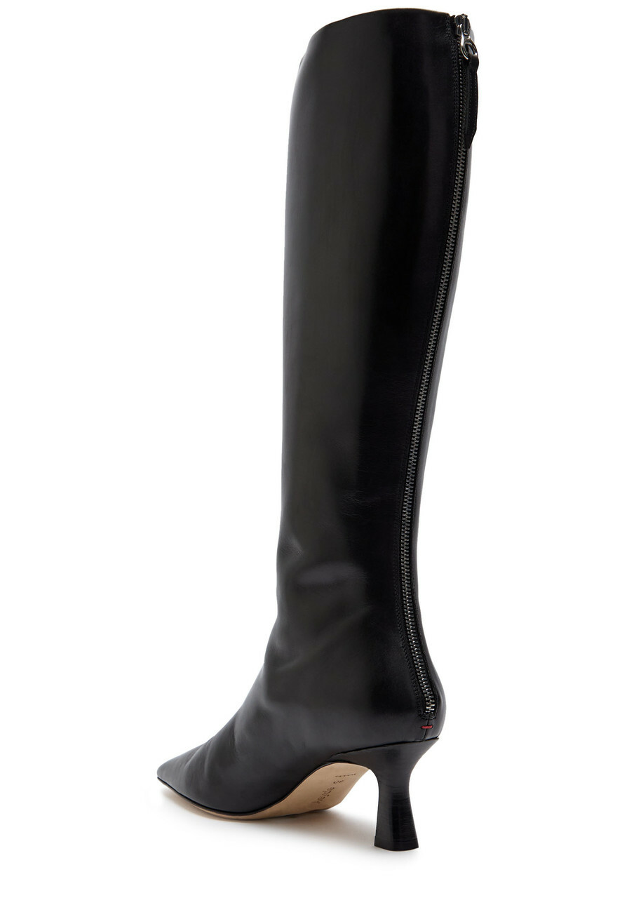 Aeyde Klea 60 Leather Knee-high Boots Black