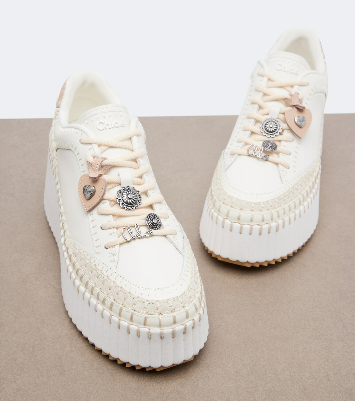 Chloé Nama leather platform sneakers