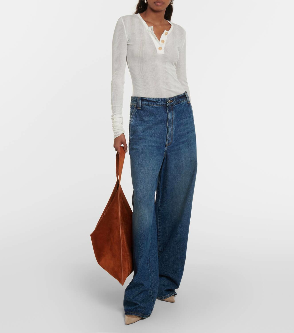 Khaite Bacall mid-rise wide-leg jeans Khaite