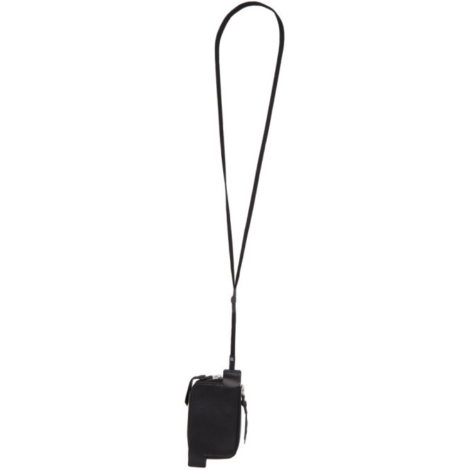 11 by Boris Bidjan Saberi Black Leather Twin Zip Wallet 11 by