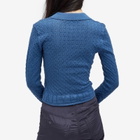 Daily Paper Women's Ada Knit Polo Top in Vintage Indigo