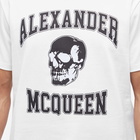 Alexander McQueen Men's Varsity Skull Print T-Shirt in White/Black