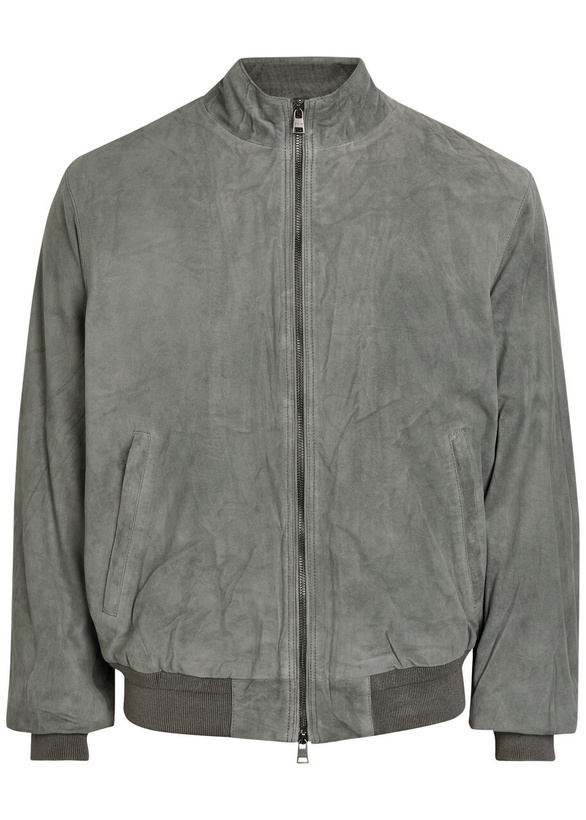 Photo: Polo Ralph Lauren Suede Bomber Jacket Dark Grey