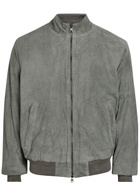 Polo Ralph Lauren Suede Bomber Jacket Dark Grey
