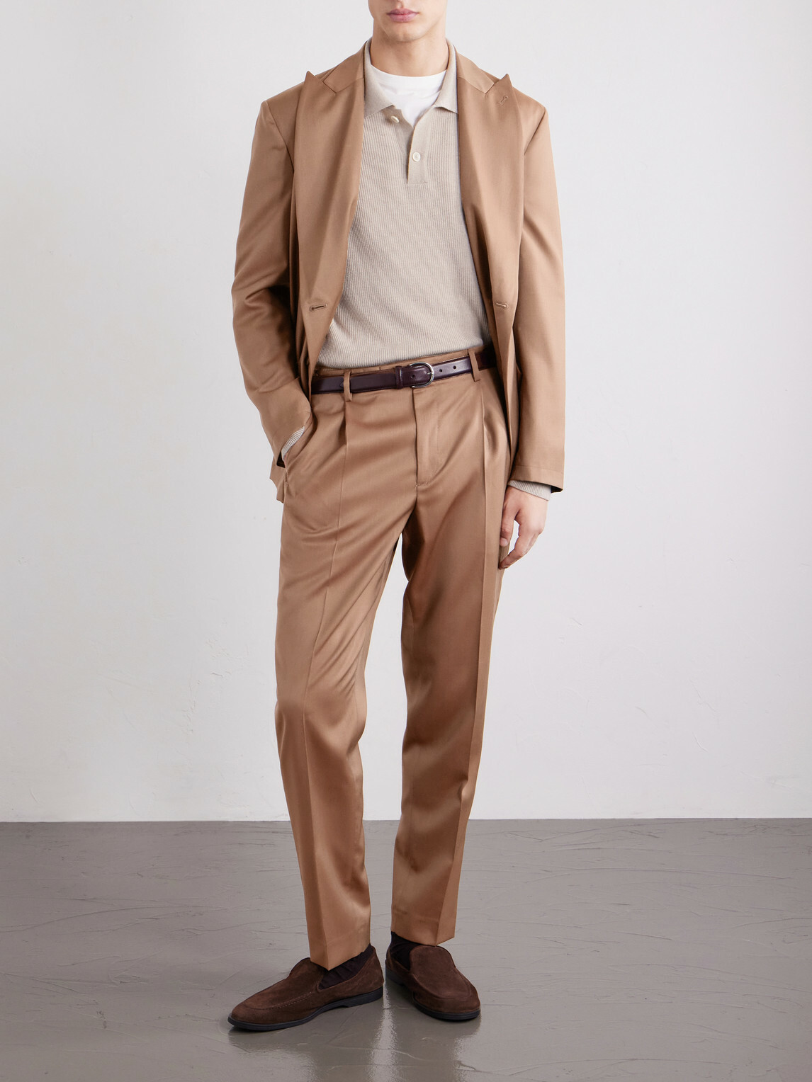 Barena - Straight-Leg Pleated Virgin Wool Suit Trousers - Brown