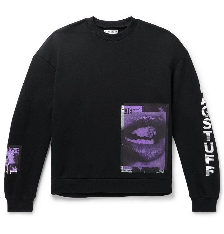 Photo: Flagstuff - Printed Loopback Cotton-Jersey Sweatshirt - Men - Black