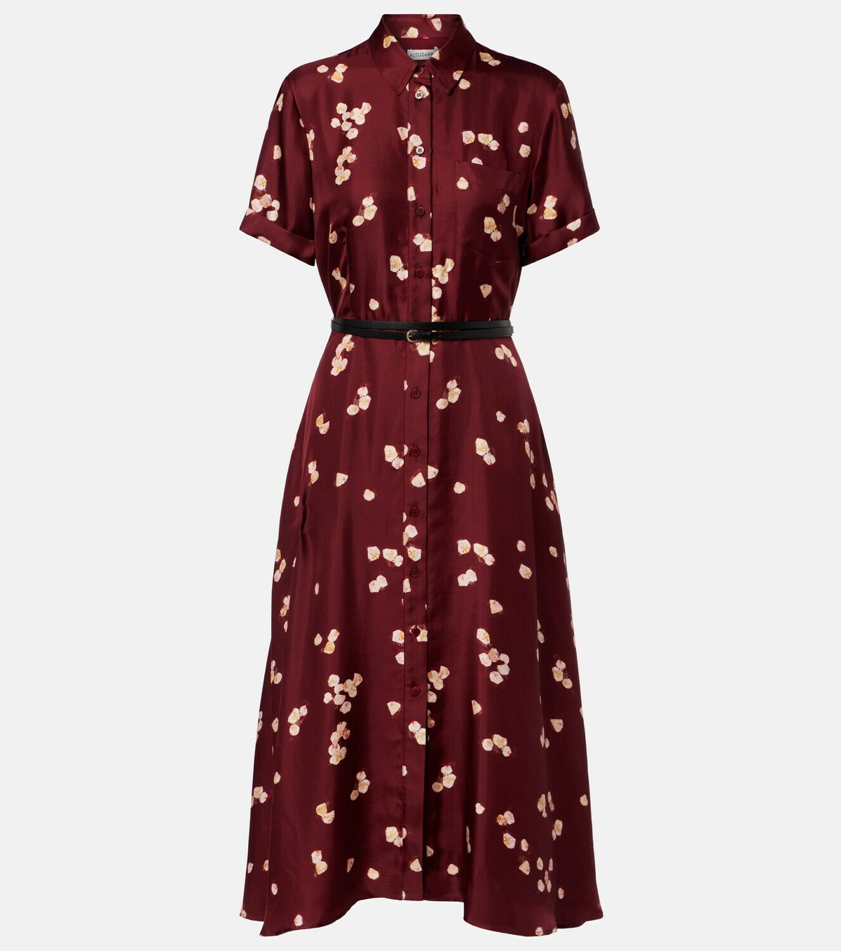 Altuzarra Printed belted silk shirt dress