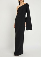 Solace London Alina One-shoulder Crepe Maxi Dress Black