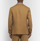 Rubinacci - Brown Double-Breasted Linen Suit Jacket - Brown