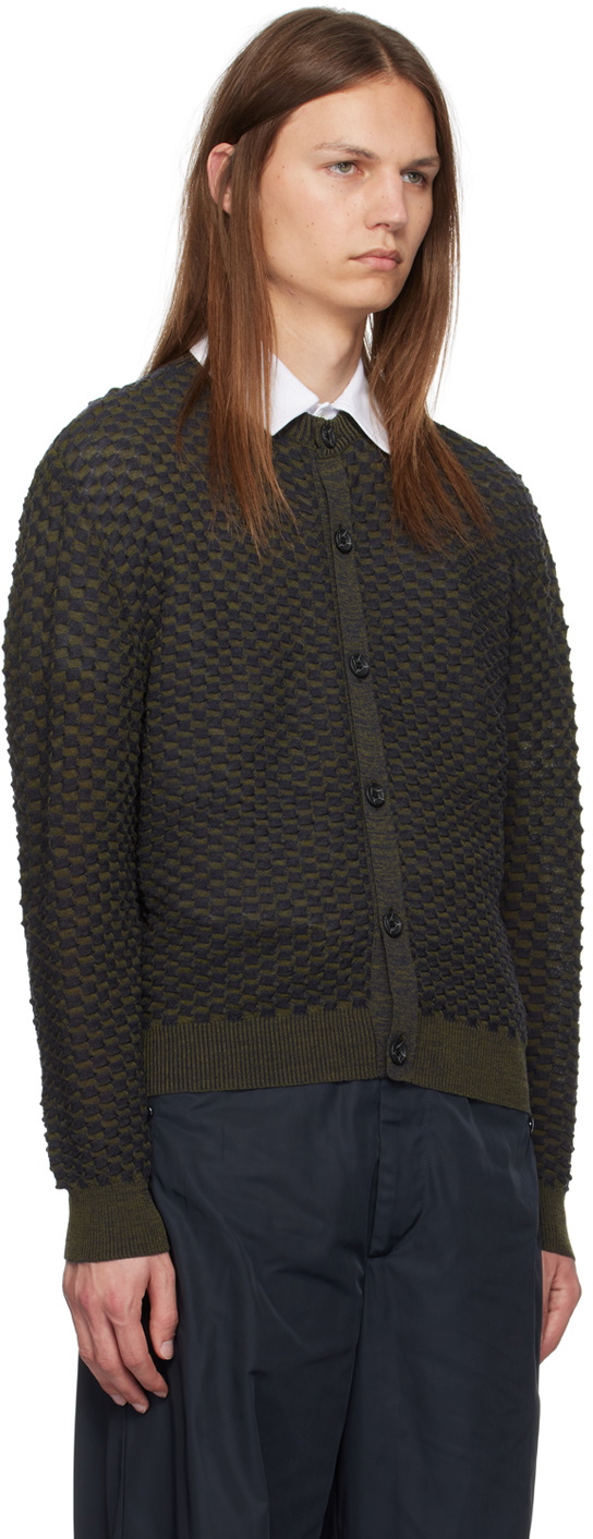 KOZABURO Navy & Green Honeycomb Sweater