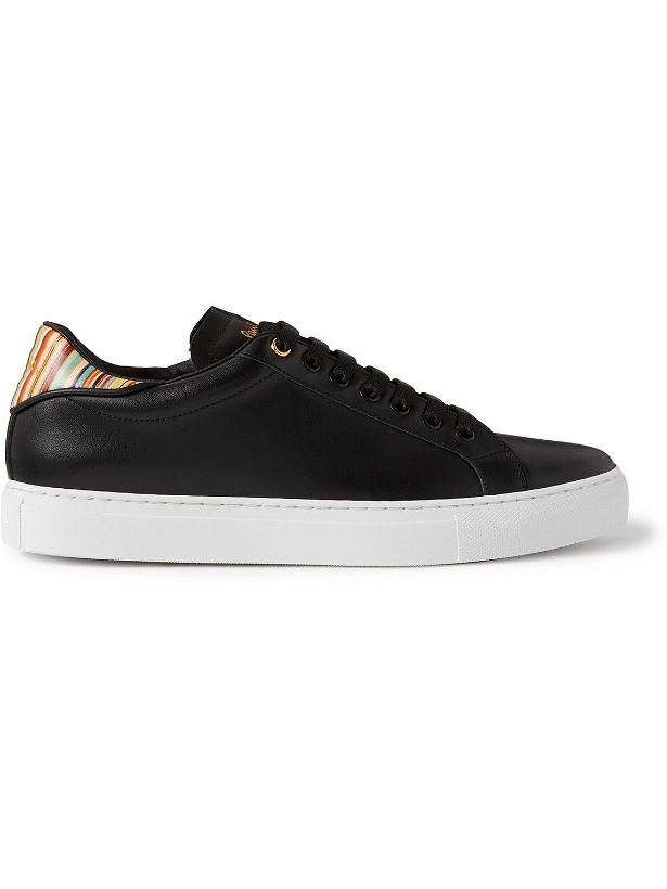 Photo: Paul Smith - Beck Artist Stripe Leather Sneakers - Black