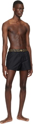 Versace Black Greca Swim Shorts
