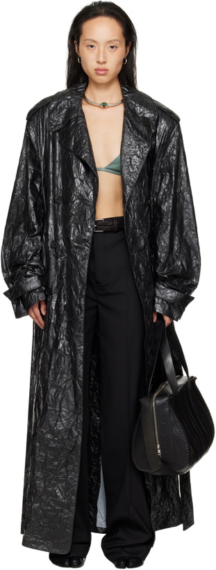 Photo: LU'U DAN Black Crumple Trench Coat