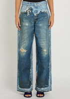Acne Studios Printed Wide-leg Jeans Blue Denim