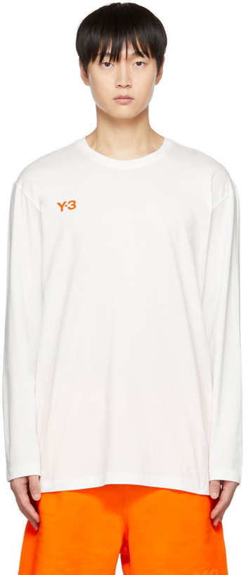 Photo: Y-3 White Bonded Long Sleeve T-Shirt