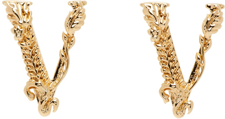 Photo: Versace Gold Virtus Stud Earrings
