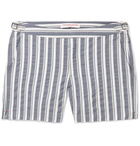 Orlebar Brown - Setter Slim-Fit Short-Length Striped Seersucker Swim Shorts - Blue