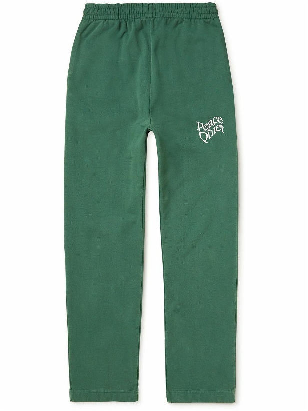 Photo: Museum Of Peace & Quiet - Tapered Logo-Print Cotton-Jersey Sweatpants - Green