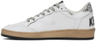 Golden Goose White & Silver Ball Star Sneakers