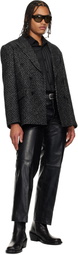 Ernest W. Baker Black Double-Breasted Blazer
